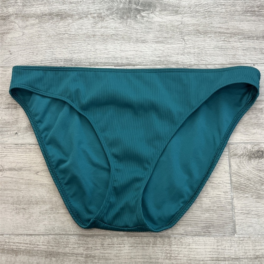 Hollister Swim Bottoms Womens XL Jewel Green Cheeky Curvy Ribbed High Cut